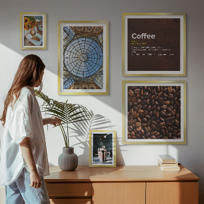 Modernes wandbilder-set Kaffeegebäck im rustikalen Stil