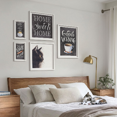 Bildergalerie-set für die wand Kaffeekatzen-positive Slogans