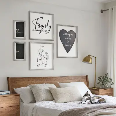 Bilderset fürs Sofa mit dem Motiv Familienwerte, Liebe und Nähe
