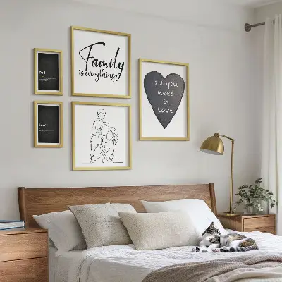 Bilderset fürs Sofa mit dem Motiv Familienwerte, Liebe und Nähe