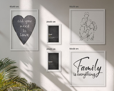 Bilderset fürs sofa Familienwerte, Liebe, Nähe