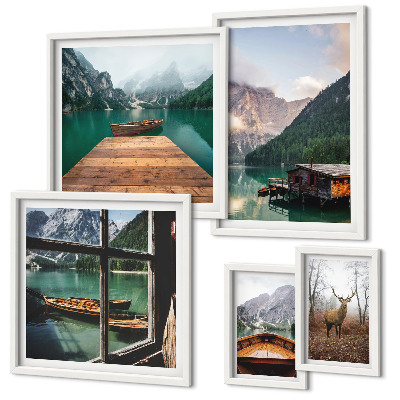 Modernes wandbilder-set Berglandschaften mit Seen