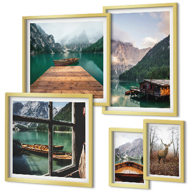 Modernes wandbilder-set Berglandschaften mit Seen