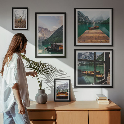 Modernes wandbilder-set Berglandschaften mit Seen