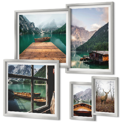 Modernes wandbilder-set Berglandschaften mit Seen
