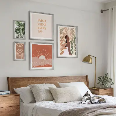 Bildergalerie-Set für die Wand mit Pflanzenmotiven im Boho-Stil