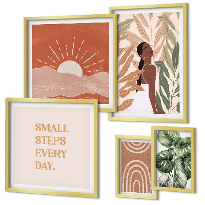 Bildergalerie-set für die wand Pflanzenmotiv im Boho-Stil