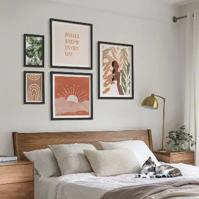 Bildergalerie-Set für die Wand mit Pflanzenmotiven im Boho-Stil