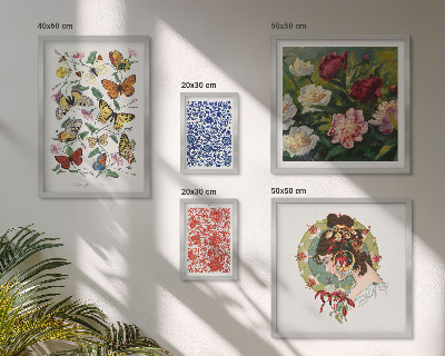 Modernes wandbilder-set Blumen, Schmetterlinge, Vintage-Dekorationen