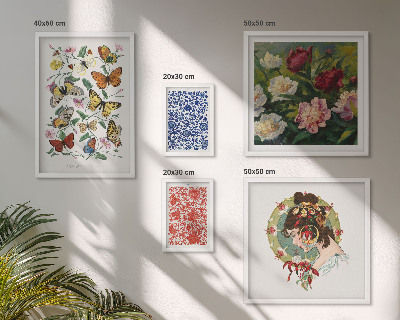 Modernes wandbilder-set Blumen, Schmetterlinge, Vintage-Dekorationen