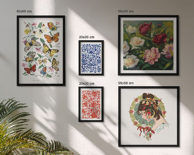 Modernes wandbilder-set Blumen, Schmetterlinge, Vintage-Dekorationen