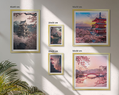Modernes wandbilder-set Japanische Landschaften mit Kirschbäumen