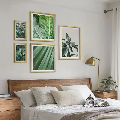 Bildergalerieset für die Wand mit Motiven von tropischen Pflanzen