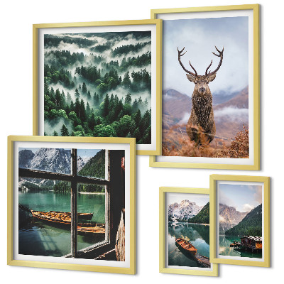 Modernes wandbilder-set Natur, Wildtiere, Berge