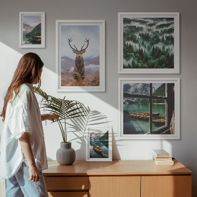 Modernes wandbilder-set Natur, Wildtiere, Berge