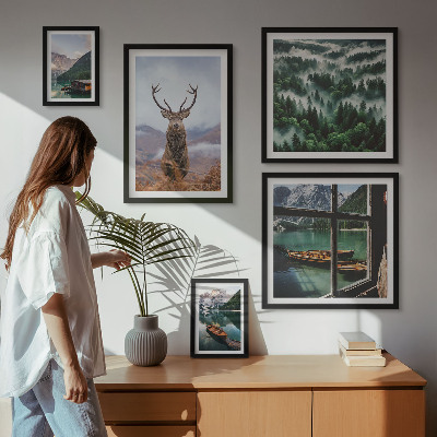 Modernes wandbilder-set Natur, Wildtiere, Berge