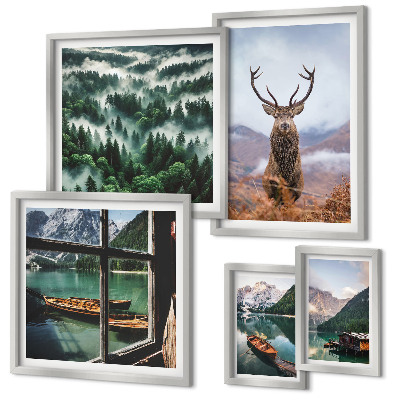 Modernes wandbilder-set Natur, Wildtiere, Berge
