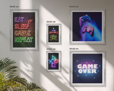 Bilderset fürs sofa Neon-Computerspielthemen