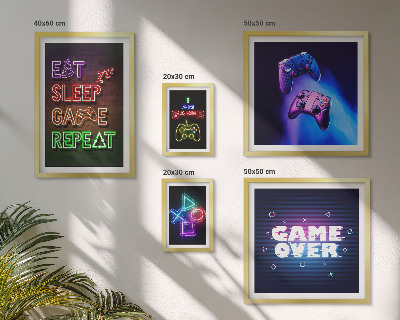 Bilderset fürs sofa Neon-Computerspielthemen