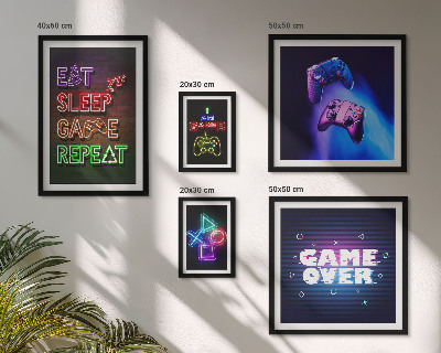 Bilderset fürs sofa Neon-Computerspielthemen