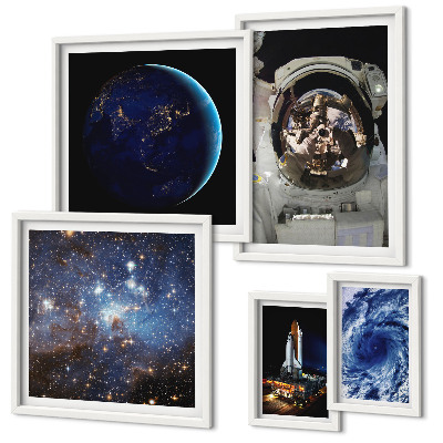 Bildergalerie-set für die wand Weltraumentdeckungen von Astronauten