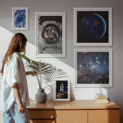 Bildergalerie-set für die wand Weltraumentdeckungen von Astronauten