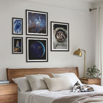 Bildergalerie-set für die wand Weltraumentdeckungen von Astronauten