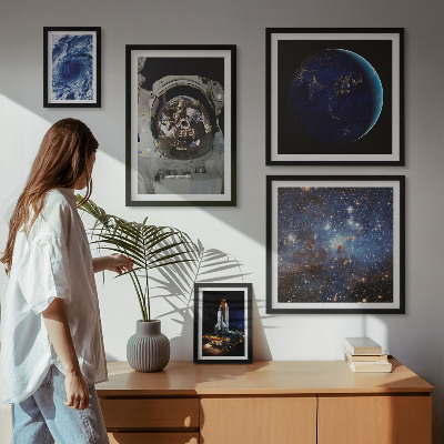 Bildergalerie-set für die wand Weltraumentdeckungen von Astronauten
