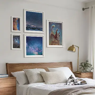 Bilderset fürs Sofa mit kosmischen Galaxienlandschaften