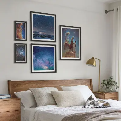 Bilderset fürs Sofa mit kosmischen Galaxienlandschaften