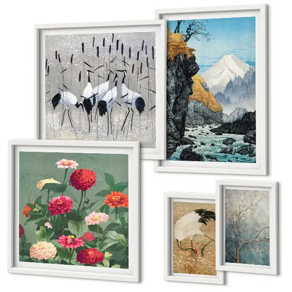 Bildergalerie-Set für die Wand Naturlandschaften mit Blumenmotiven