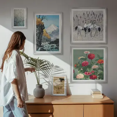 Bildergalerie-Set für die Wand Naturlandschaften mit Blumenmotiven