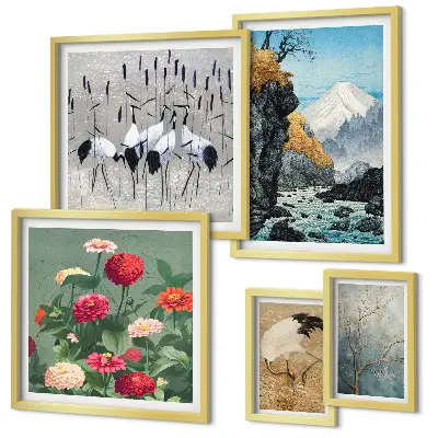 Bildergalerie-Set für die Wand Naturlandschaften mit Blumenmotiven