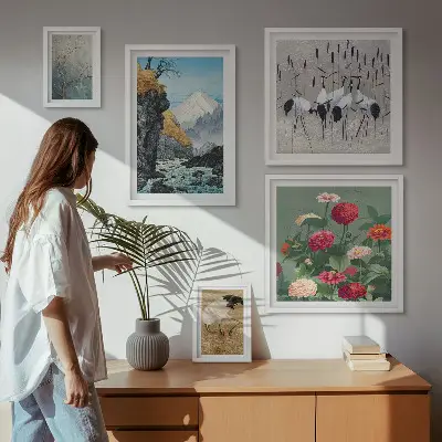 Bildergalerie-Set für die Wand Naturlandschaften mit Blumenmotiven