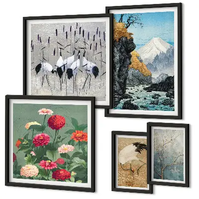 Bildergalerie-Set für die Wand Naturlandschaften mit Blumenmotiven