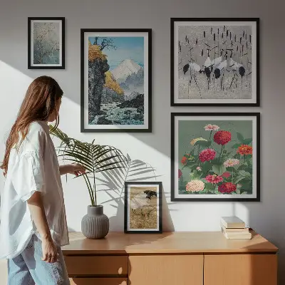 Bildergalerie-Set für die Wand Naturlandschaften mit Blumenmotiven