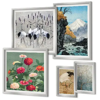 Bildergalerie-Set für die Wand Naturlandschaften mit Blumenmotiven