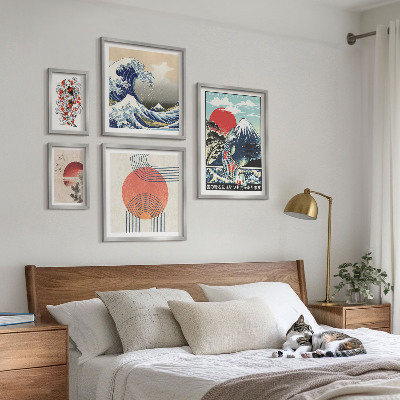 Bilderset fürs sofa Japanische Kunstmotive Wellen