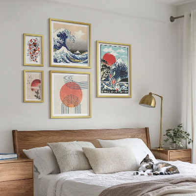 Bilderset fürs sofa Japanische Kunstmotive Wellen