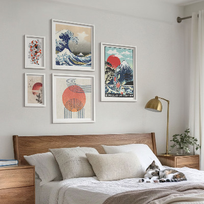 Bilderset fürs sofa Japanische Kunstmotive Wellen