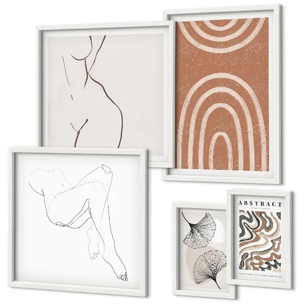 Bildergalerie-Set für die Wand mit stilvollen abstrakten Figuren