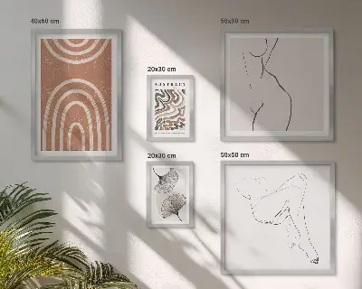 Bildergalerie-Set für die Wand mit stilvollen abstrakten Figuren