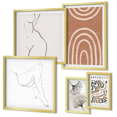 Bildergalerie-Set für die Wand mit stilvollen abstrakten Figuren