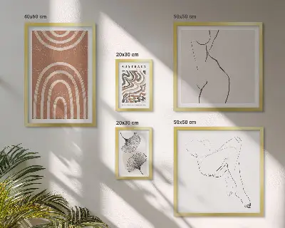 Bildergalerie-Set für die Wand mit stilvollen abstrakten Figuren