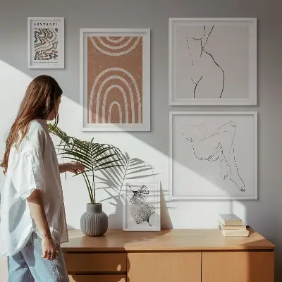 Bildergalerie-Set für die Wand mit stilvollen abstrakten Figuren