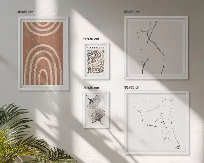 Bildergalerie-Set für die Wand mit stilvollen abstrakten Figuren