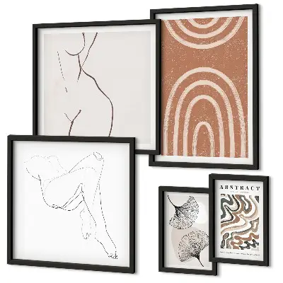 Bildergalerie-Set für die Wand mit stilvollen abstrakten Figuren