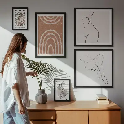 Bildergalerie-Set für die Wand mit stilvollen abstrakten Figuren
