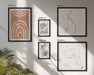 Bildergalerie-Set für die Wand mit stilvollen abstrakten Figuren