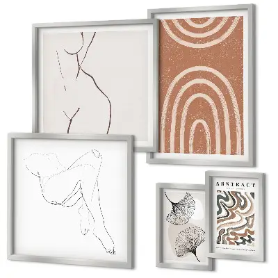 Bildergalerie-Set für die Wand mit stilvollen abstrakten Figuren